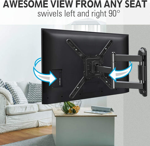 MOUNTUP TV Wall Mounts TV Bracket for Most 26-55 Inches TVs, Full Motion TV Wall Mount with Swivel and Extend 17.7 Inch, TV Mount with Swivel Articulating Arm, Max VESA 400x400mm, MU0009